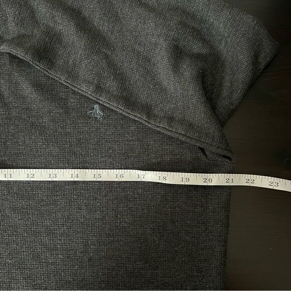 Original Penguin Sweater Mens Large Gray Long Sleeve Pullover Crew Cotton Blend - Picture 11 of 12